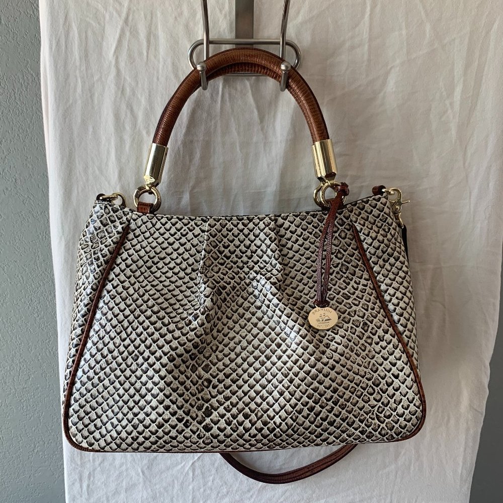 Brahmin Ruby Satchel Snakeskin Leather